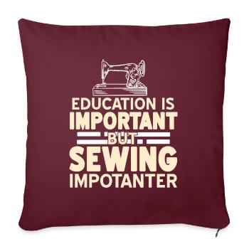 But sewing importanter - Sofakissen mit Füllung 45 x 45 cm - Burgunderrot - Vorne