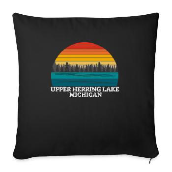 Upper Herring Lake Michigan - Sofa pillow with filling 45cm x 45cm - black - Front