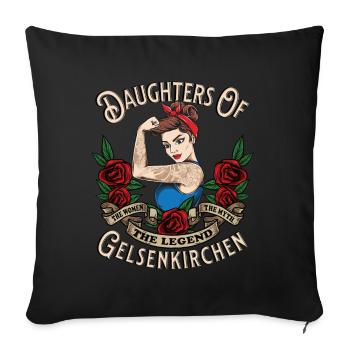 Gelsenkirchen Frau filles de Gelsenkirchen - Coussin et housse de 45 x 45 cm - noir - Devant