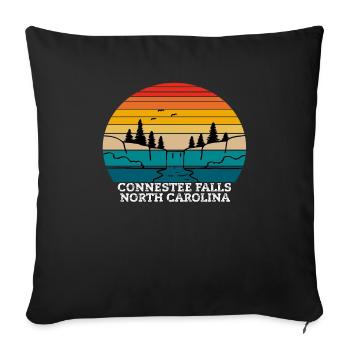 Connestee Falls Caroline du Nord - Coussin et housse de 45 x 45 cm - noir - Devant