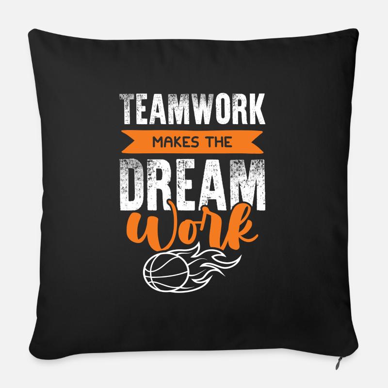 basketball teamwork - Sofakissen mit Füllung 45 x 45 cm - Schwarz