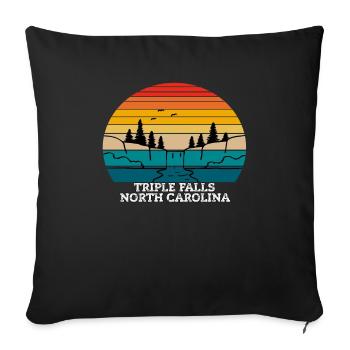 Triple Falls North Carolina - Sofakissen mit Füllung 45 x 45 cm - Schwarz - Vorne