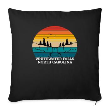 Whitewater Falls Caroline du Nord - Coussin et housse de 45 x 45 cm - noir - Devant