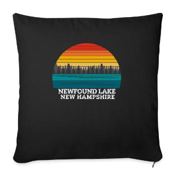Newfound Lake New Hampshire - Sofakissen mit Füllung 45 x 45 cm - Schwarz - Vorne