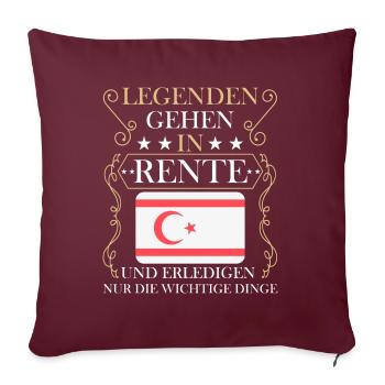 Rentner Rente Rentenbeginn Zypern - Sofakissen mit Füllung 45 x 45 cm - Burgunderrot - Vorne