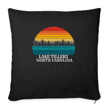 Lac Tillery Caroline du Nord - Coussin et housse de 45 x 45 cm - noir - Devant