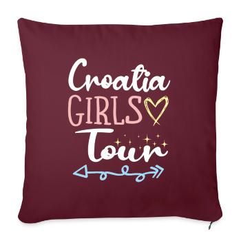 Tournée des filles en Croatie - Coussin et housse de 45 x 45 cm - bordeaux - Devant