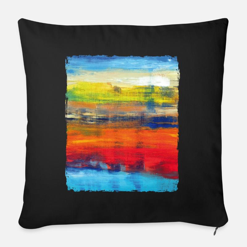 Sommerreigen Sonnenuntergang abstrakte Kunst - Sofakissen mit Füllung 45 x 45 cm - Schwarz