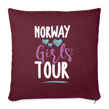Tournée des filles de Norvège - Coussin et housse de 45 x 45 cm - bordeaux - Devant