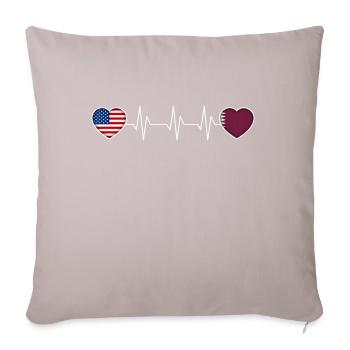 Qatar - Sofa pillow with filling 45cm x 45cm - light taupe - Front