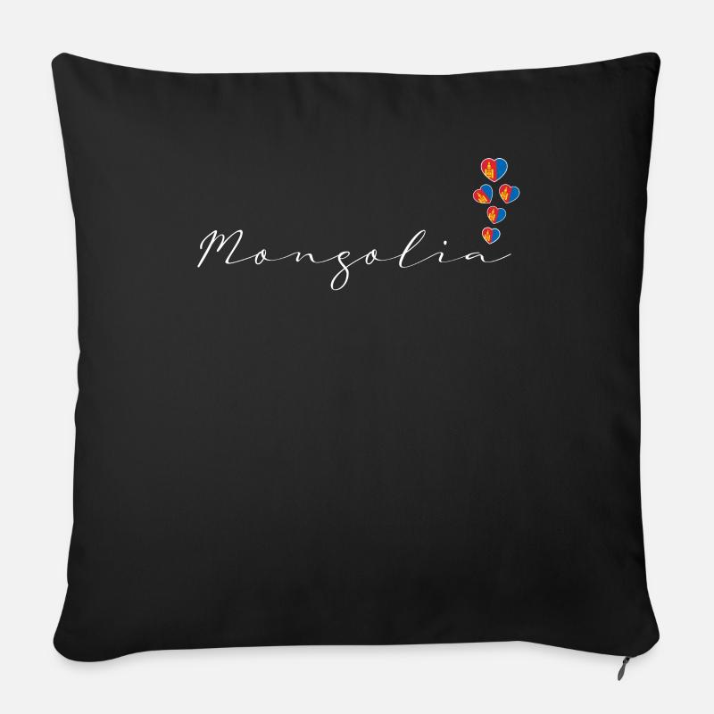 Mongolei - Sofakissen mit Füllung 45 x 45 cm - Schwarz