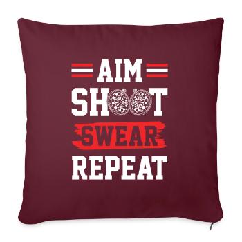 fléchette shoot jurer répéter - Coussin et housse de 45 x 45 cm - bordeaux - Devant