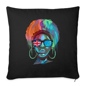 Tuvalu - Sofa pillow with filling 45cm x 45cm - black - Front