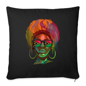 Vanuatu - Coussin et housse de 45 x 45 cm - noir - Devant
