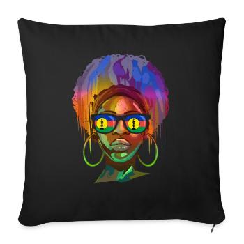 Nouvelle Calédonie - Coussin et housse de 45 x 45 cm - noir - Devant