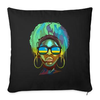 Ruanda - Sofakissen mit Füllung 45 x 45 cm - Schwarz - Vorne