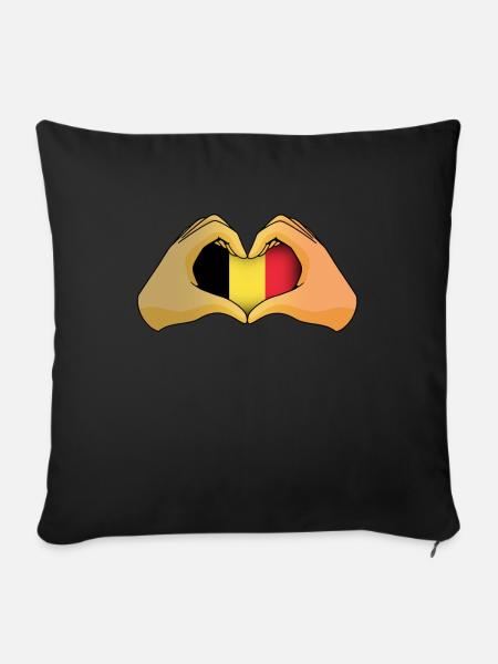 Belgien - Sofakissen mit Füllung 45 x 45 cm - Schwarz
