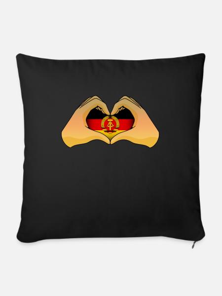 DDR - Sofakissen mit Füllung 45 x 45 cm - Schwarz