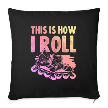 Skater inline - Sofa pillow with filling 45cm x 45cm - black - Front