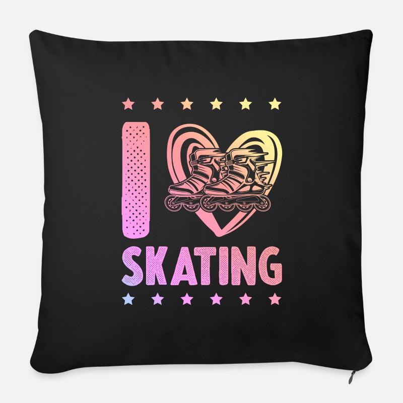 ich liebe skating - Sofakissen mit Füllung 45 x 45 cm - Schwarz
