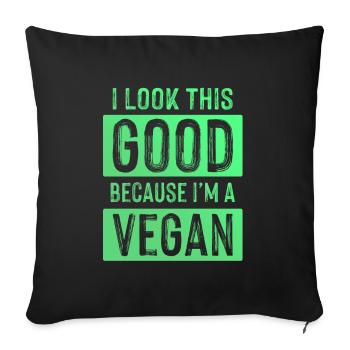 Look Good Vegan - Sofa pillow with filling 45cm x 45cm - black - Front