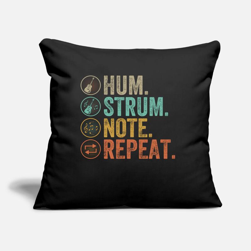 Hum Strum Note Répéter Guitare Auteur-compositeur Coussin et housse de 45 x 45 cm