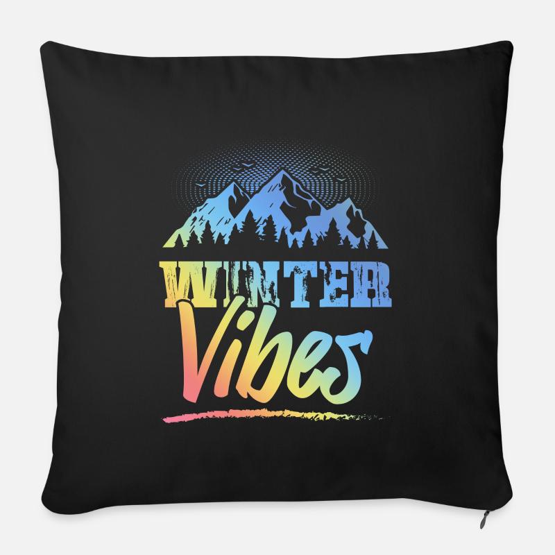 Winter Vibes - Sofakissen mit Füllung 45 x 45 cm - Schwarz