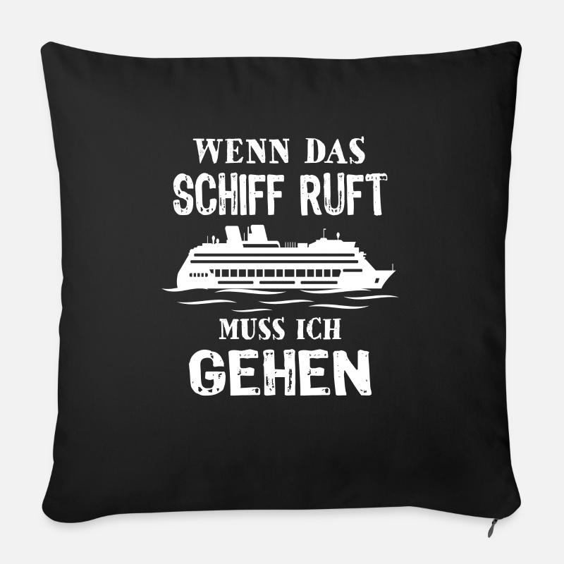 Kreuzfahrt Schiff Schiffsreise - Sofakissen mit Füllung 45 x 45 cm - Schwarz