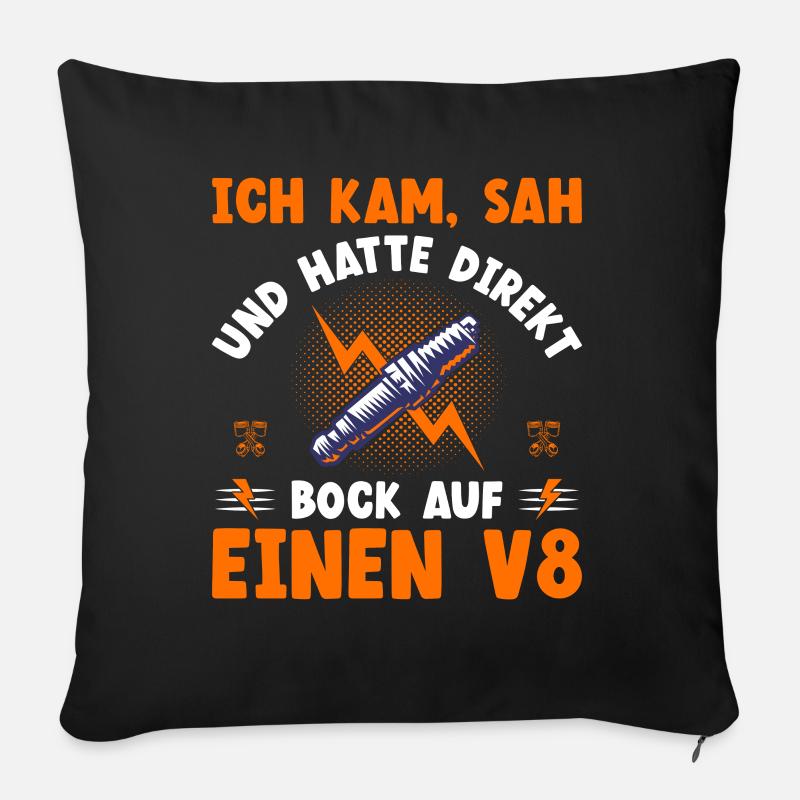 8 Zylinder Tuner Tuning V8 - Sofakissen mit Füllung 45 x 45 cm - Schwarz