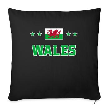 Wales - Sofa pillow with filling 45cm x 45cm - black - Front