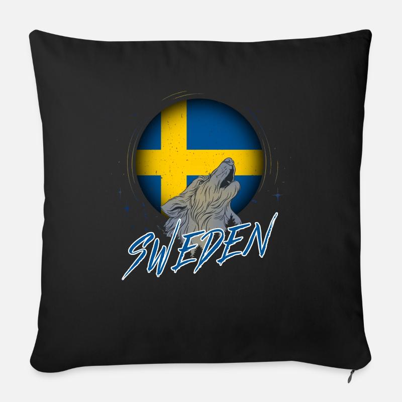 Schweden - Sofakissen mit Füllung 45 x 45 cm - Schwarz