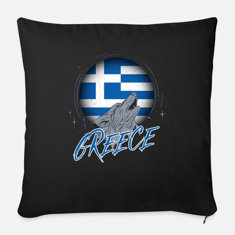 Griechenland - Sofakissen mit Füllung 45 x 45 cm - Schwarz