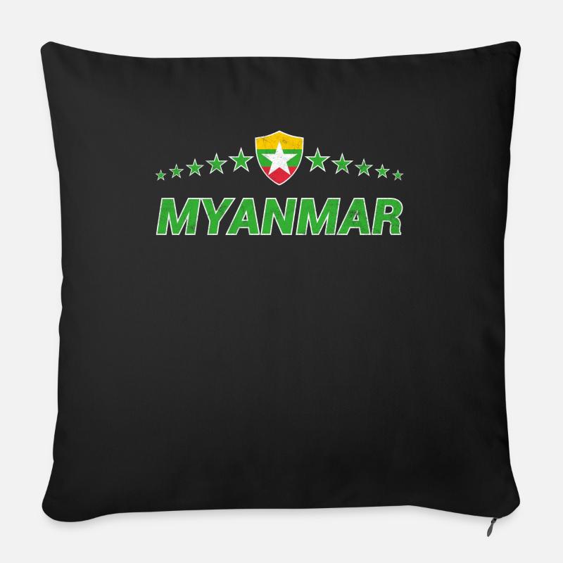 Myanmar - Sofakissen mit Füllung 45 x 45 cm - Schwarz