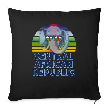 République Centrafricaine - Coussin et housse de 45 x 45 cm - noir - Devant