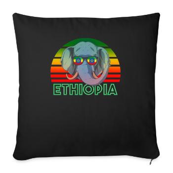 Ethiopia - Sofa pillow with filling 45cm x 45cm - black - Front