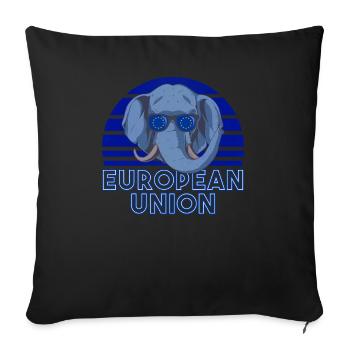 Europäische Union - Sofakissen mit Füllung 45 x 45 cm - Schwarz - Vorne