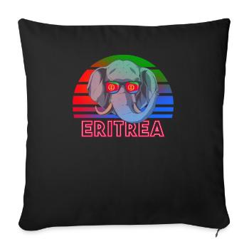 Eritrea - Sofa pillow with filling 45cm x 45cm - black - Front