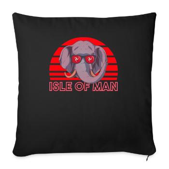 Île de Man - Coussin et housse de 45 x 45 cm - noir - Devant