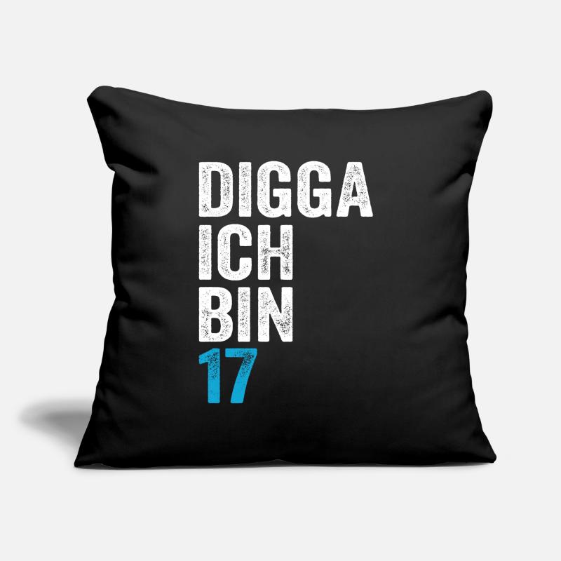 Digga ich bin 17. Geburtstag Junge 17. Geburtstag Sofakissen mit Füllung 45 x 45 cm