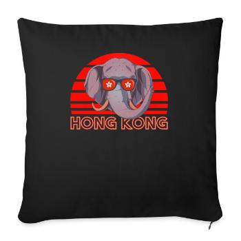 Hong Kong - Coussin et housse de 45 x 45 cm - noir - Devant