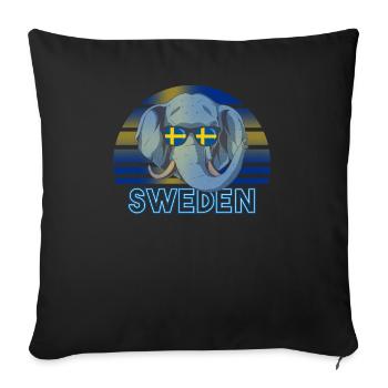 Suède - Coussin et housse de 45 x 45 cm - noir - Devant