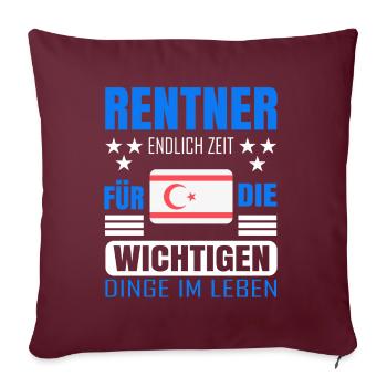 Rentner Rente Rentenbeginn Zypern - Sofakissen mit Füllung 45 x 45 cm - Burgunderrot - Vorne