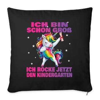 Kindergarten Child 2024 Kita Start Start - Sofa pillow with filling 45cm x 45cm - black - Front