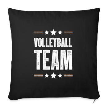 Équipe de volley-ball - Coussin et housse de 45 x 45 cm - noir - Devant