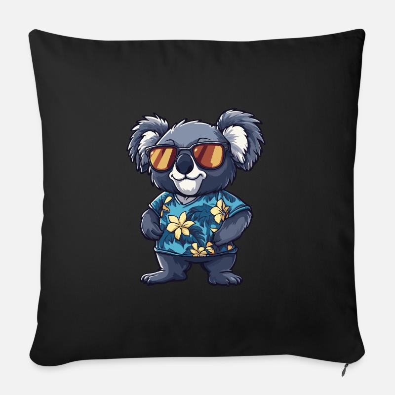 Koala Comic Lustig Sommer - Sofakissen mit Füllung 45 x 45 cm - Schwarz