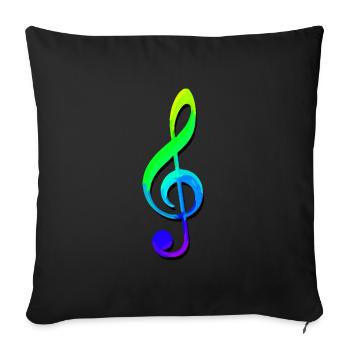 | clef | de musique Son - Coussin et housse de 45 x 45 cm - noir - Devant