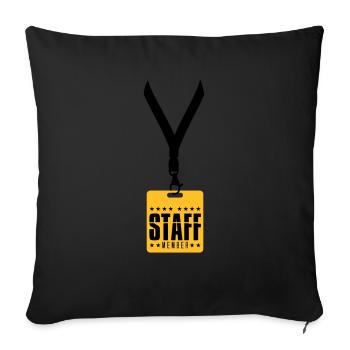 trailer badge staff member crew member mitar - Sofa pillow with filling 45cm x 45cm - black - Front