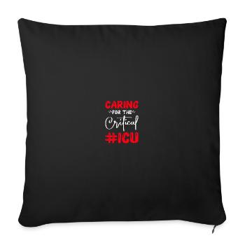 Infirmière en soins intensifs - Coussin et housse de 45 x 45 cm - noir - Devant