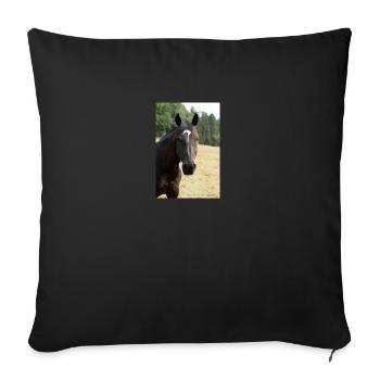 Pferde - Sofakissen mit Füllung 45 x 45 cm - Schwarz - Vorne