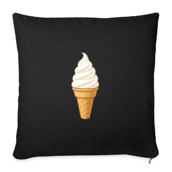Vanille-Softeis - Sofakissen mit Füllung 45 x 45 cm - Schwarz - Vorne